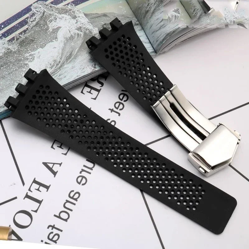 العلامة التجارية الجديدة حزام ساعة سيليكون لسلسلة تاغ هوير كاريرا حزام ساعة اليد للرجال مقعر محدب واجهة حزام الساعات سوار