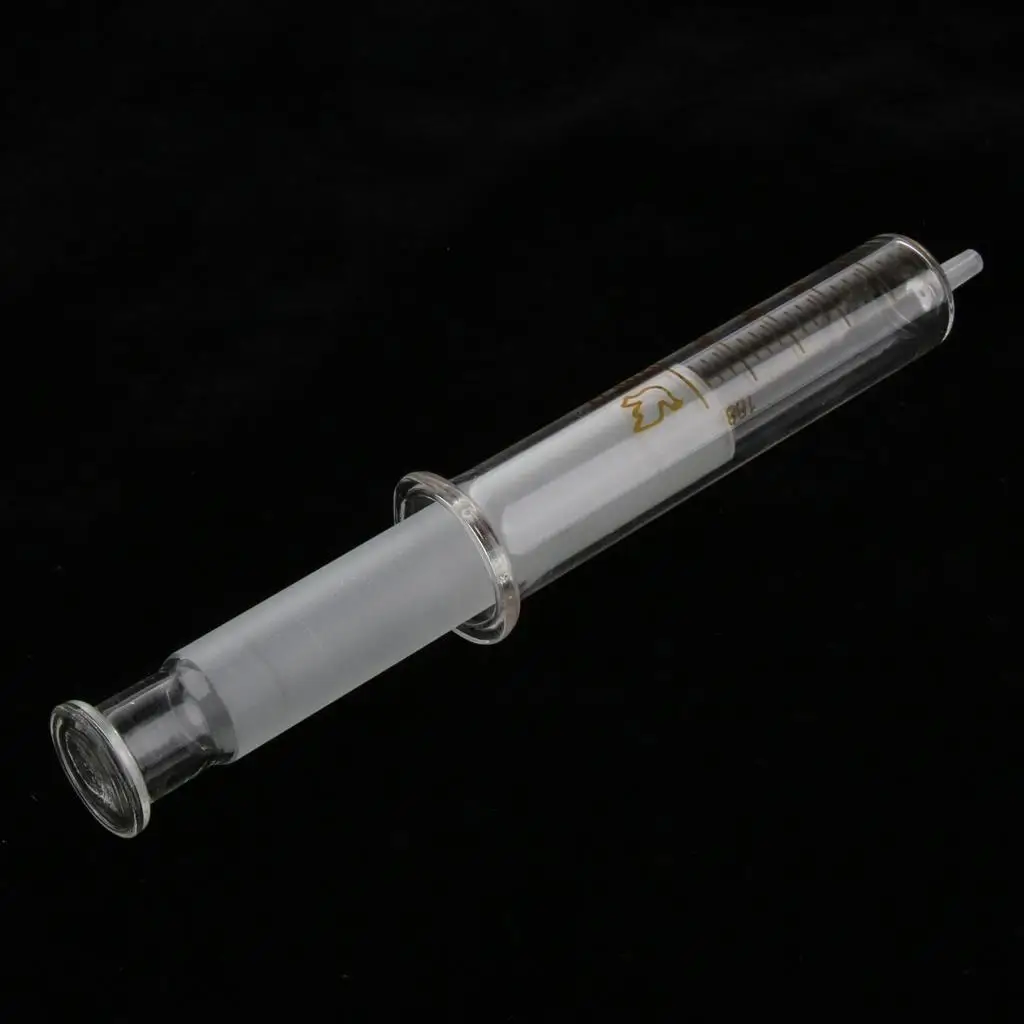 Long Term Use Glass Syringe 10ml Lab Sampler Scrub Injector with Cover Dispenser for Printer Ink and Oils