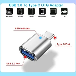 Adaptor OTG USB 3.0 Konverter USB-C ke USB A cocok untuk Macbook Samsung Xiaomi Huawei Konektor OTG USBC LED 12 penjualan terbaik tipe c ke usb a - №
