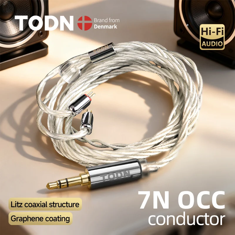 

TODN стерео 4-ядерный графеновый посеребренный кабель для наушников 7N OCC IEM MMCX/2Pin 4,4 мм 3,5 мм позолоченный штекер для компьютера Sony