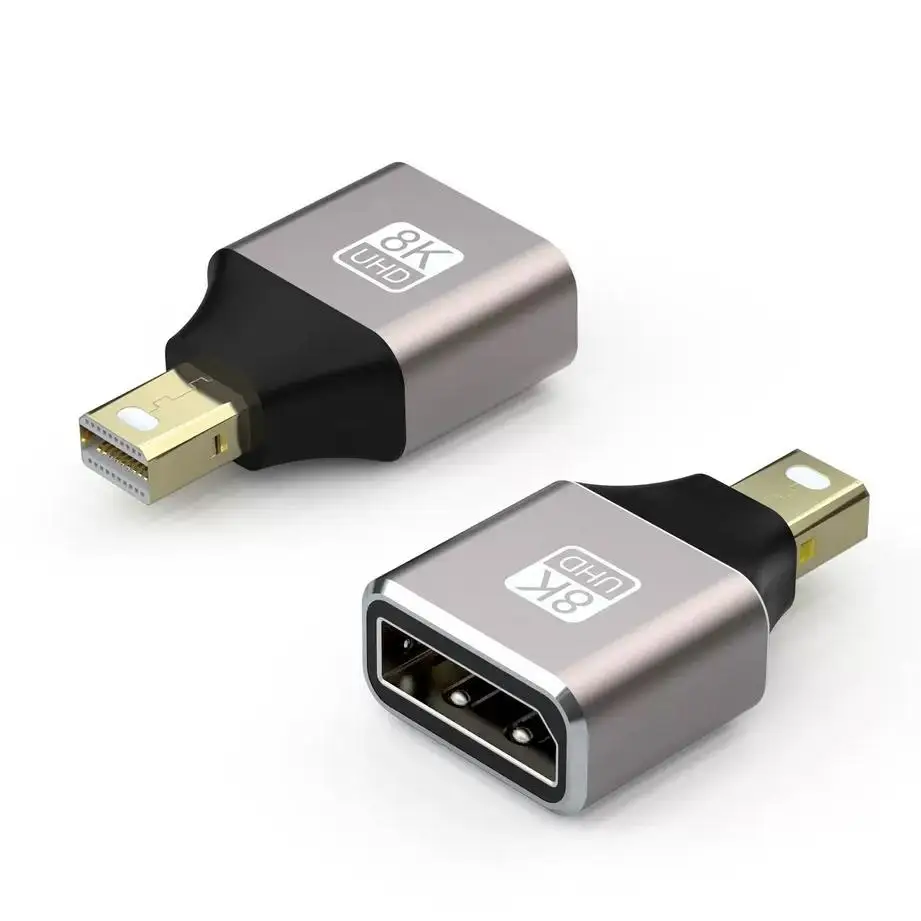 10 قطعة Mini DP 2.1 أنثى إلى Mini DP ذكر محول ثنائي الاتجاه يدعم 8K/60 هرتز لأجهزة الكمبيوتر المحمول شاشة ألعاب التلفزيون مع مخرج تيار متردد
