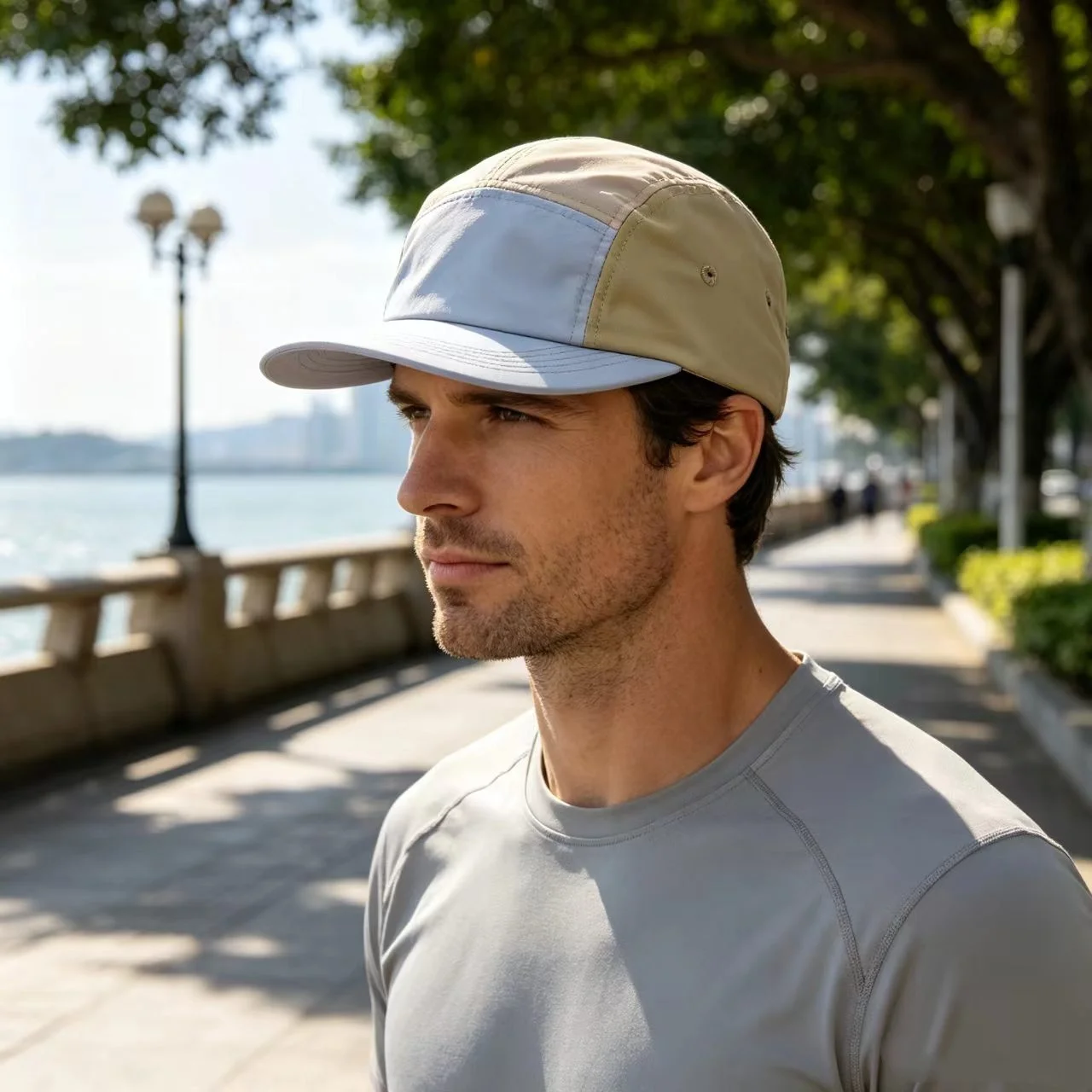 Japanese 5 Panel Color Blocking Baseball Caps Quick-drying Short Brim Hat Unisex Summer Outdoor Sunscreen Versatile Snapback Cap