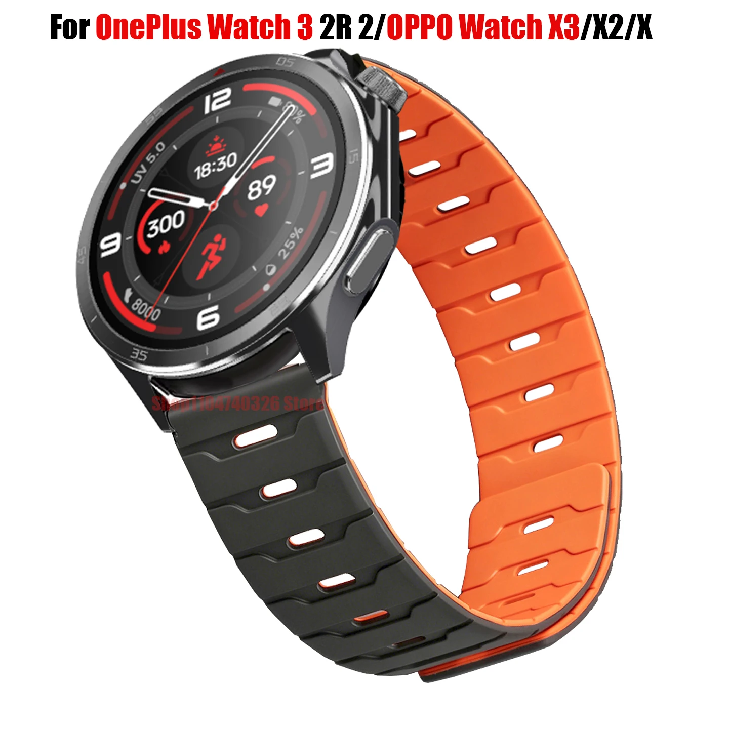 Bracelet de sport en Silicone, 22mm, pour montre connectée OnePlus Watch 3 2R 2, Bracelet magnétique pour OPPO Watch X3 X2 X/OPPO Watch 4 Pro