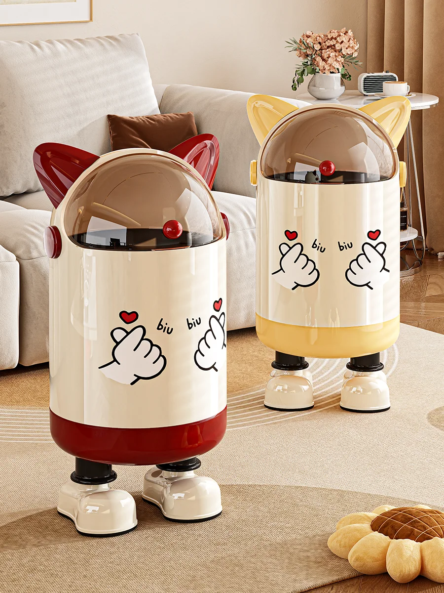 

Ele round ape Home Tra Can 5L Capaci Sed Lid Creative Cute Design for Living Room And Batoom High End Luxury