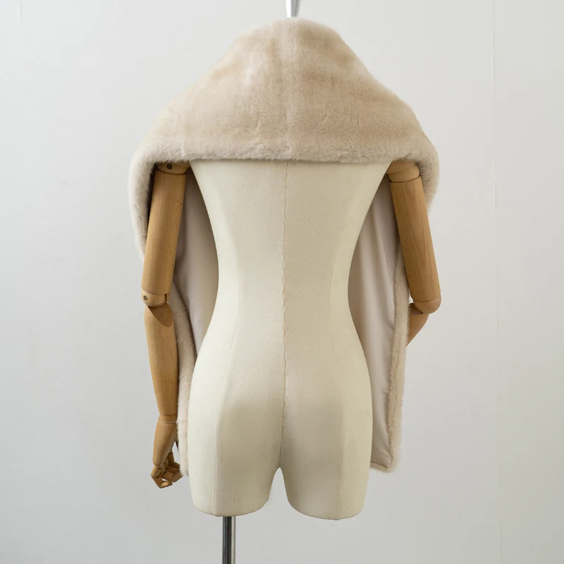 Szal damski ze sztucznego futra, szalik z imitacji futra norek