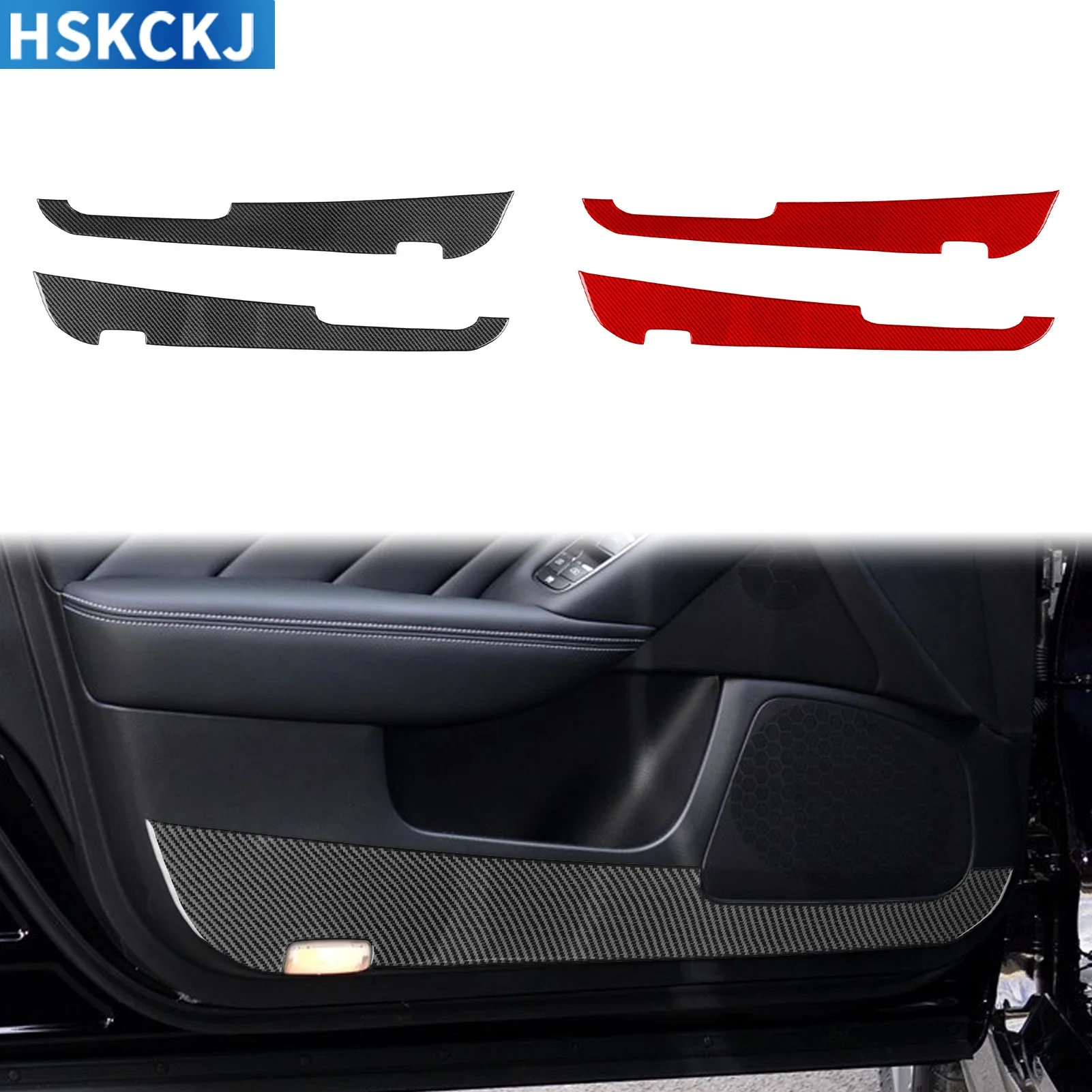 

For Infiniti Q50 2014——2020 Real Carbon Fiber Car Front Door Protector Panel Cover Trim Sticker Decorative Accessories