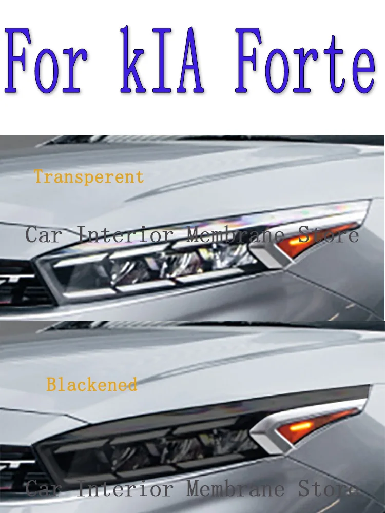 For kIA Forte 2019 2020 2021 2022 Car Exterior Headlight Anti-scratch Front Lamp Tint TPU Protective Film Repair Accessories