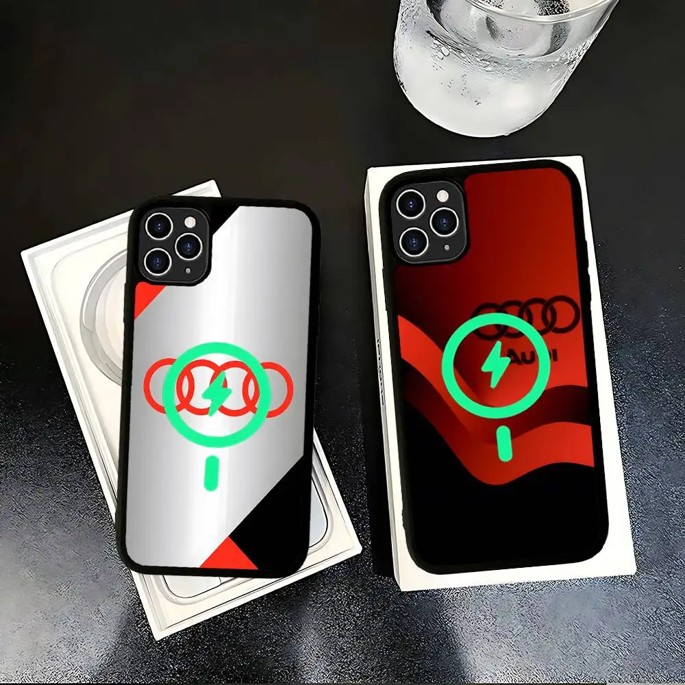 A-Audi Logo für MagSafe Magnetische Handyhülle für iPhone 17 16 Pro Max 15 Plus 14 13 12 11 Cover