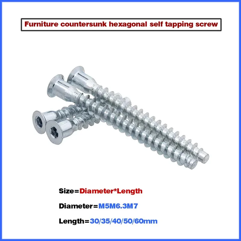 

Countersunk Hexagonal Thread Bolts Self Tapping Screws M5 To M7 For Furniture Cabinet