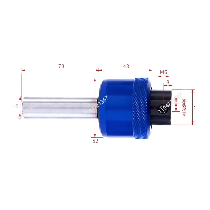 8mm Hexagonal Rotary Broach Punch Holder Straight Shank CT08 British System C16 C20 C22