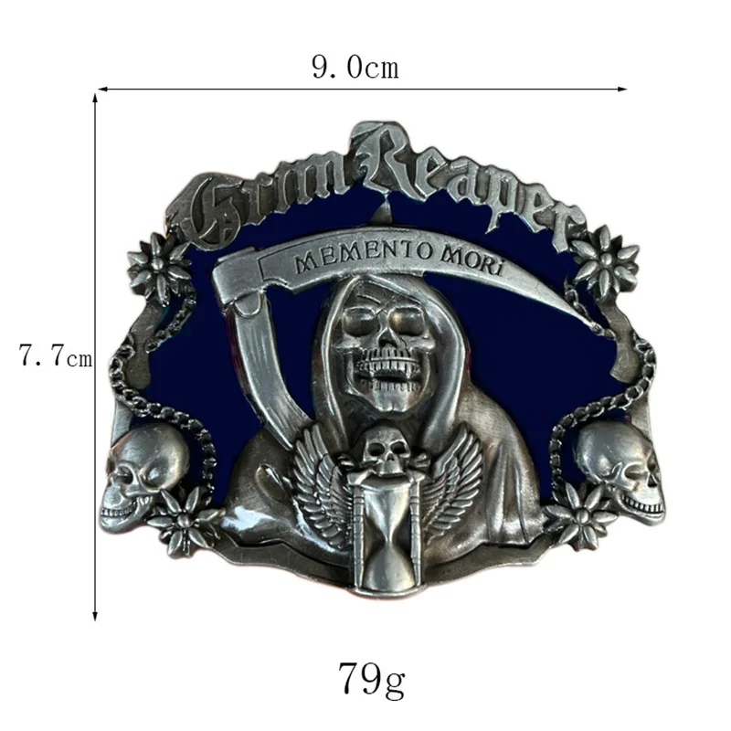 Hebilla de cinturón Skull Scythe Reaper estilo punk
