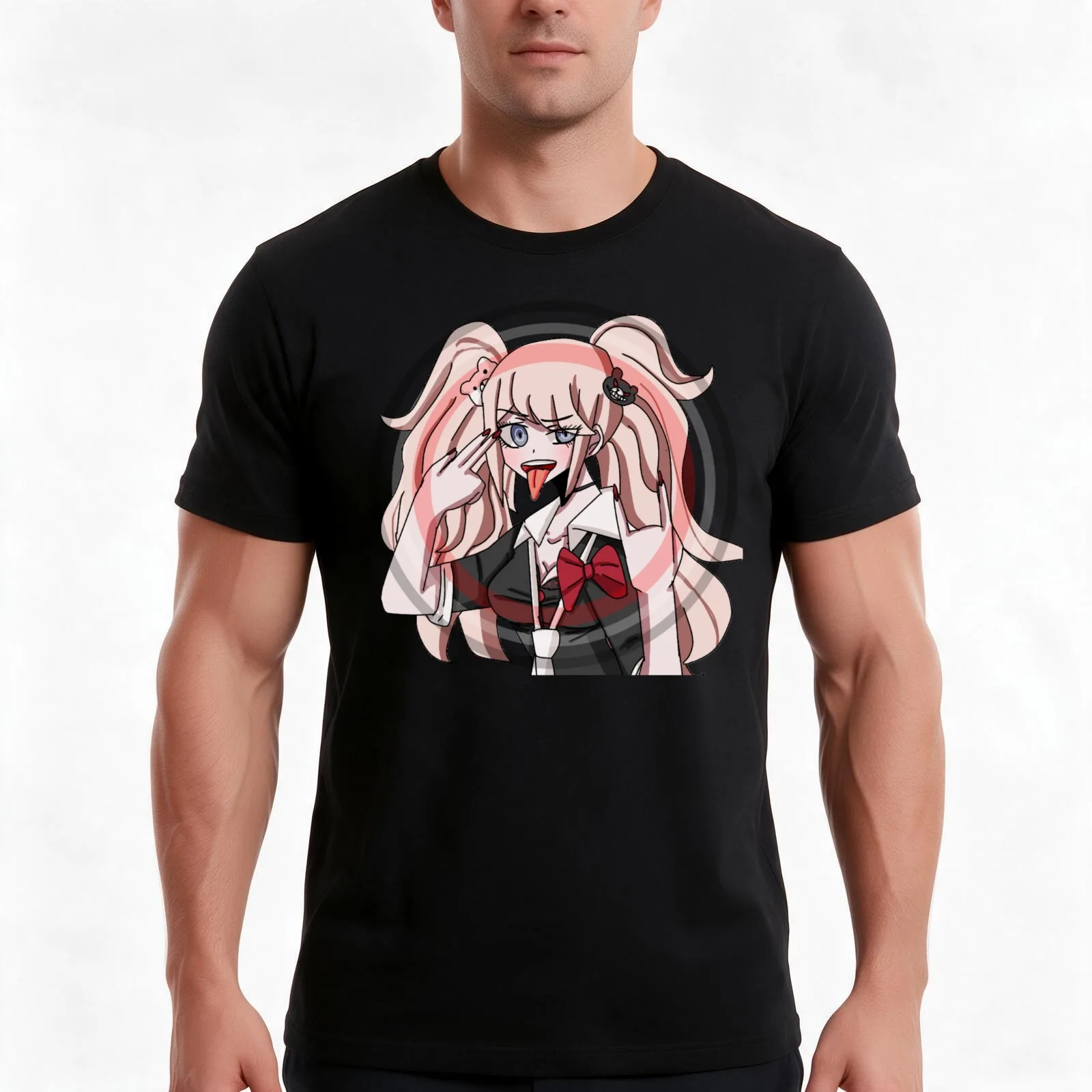 Junko enoshima, danganronpa T-Shirt, Summer Casual Cotton Tee, Oversized Streetwear Tops, Vintage Graphic Print, 100% Cotton
