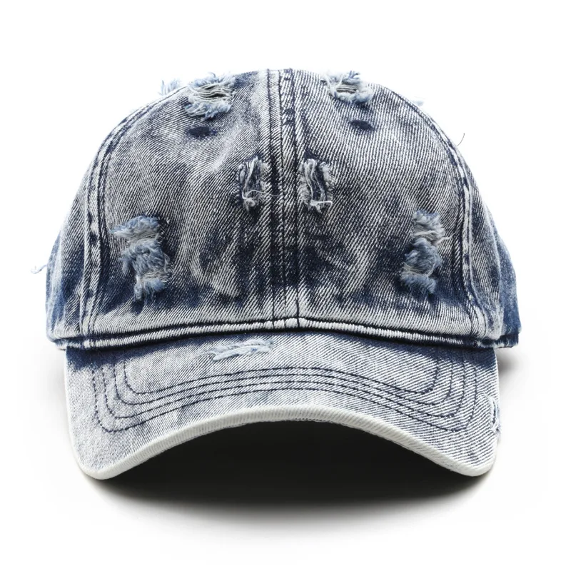 1 Stück Y2K-Style Cowboy-Baseballkappe mit Löchern für Damen und Herren, Klassische Kappe mit Gebogenem Schirm und Weichem Oberteil – Detail 4