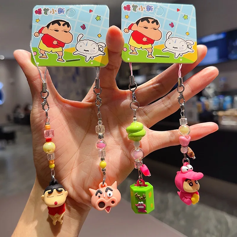 Llavero Crayon Shin Chan, decoración para teléfono móvil, Anime, bonito regalo decorativo para coche, sala de estar, escritorio, muñeca bonita, regalo creativo para pareja