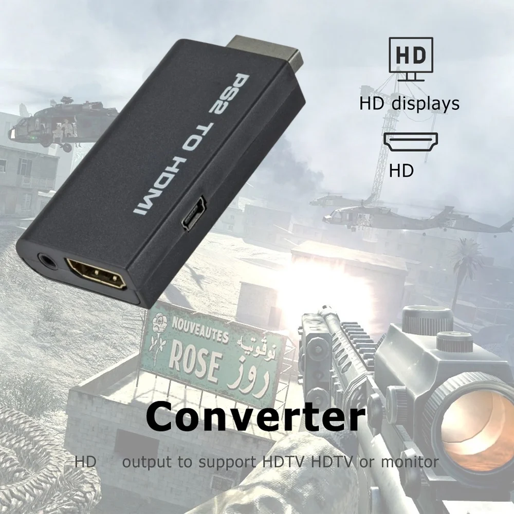 Full HD 1080P Game Converter, PS2 to HDTV-Compatible Adapter, Support Multiple Display Mode 480i/480p/576i,3.5mm Audio Jack Port view 5