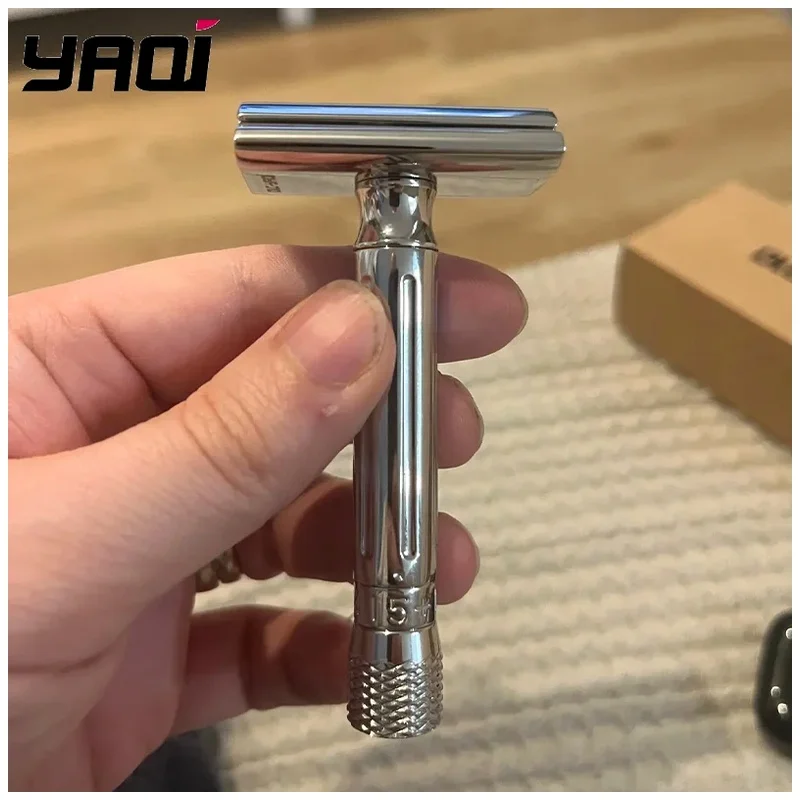 YAQI Safety Razor Avanti Stainless Steel Adjustable （0.55mm to 1.35mm gap）about 111g Lightweight and portable