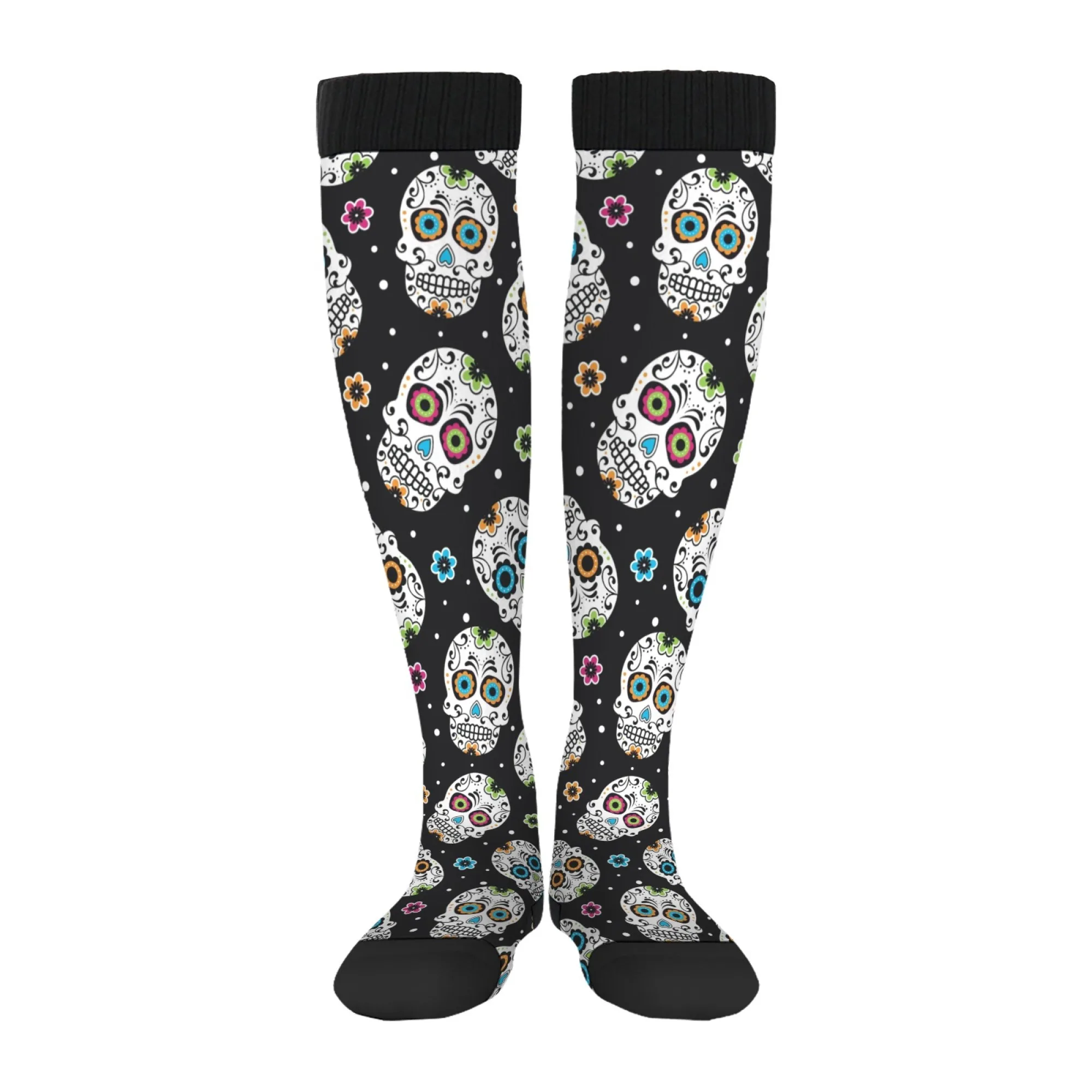 يوم الموتى السكر الجمجمة الجدة الرجال الجوارب سعيد جوارب مضحكة مريحة الدافئة للجنسين الرجعية موضة الجوارب غير رسمية هدية