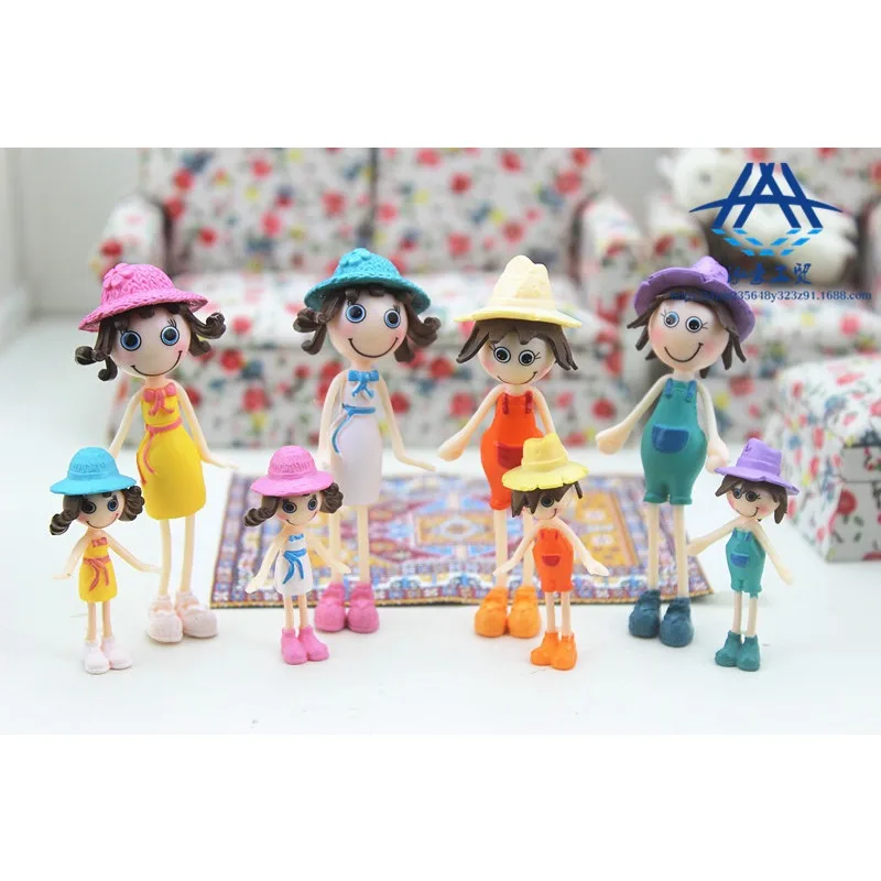 1:12 ドールハウスアクセサリー帽子をかぶったかわいい人形アクションフィギュアミニチュアおもちゃシーン写真小道具漫画多色人形