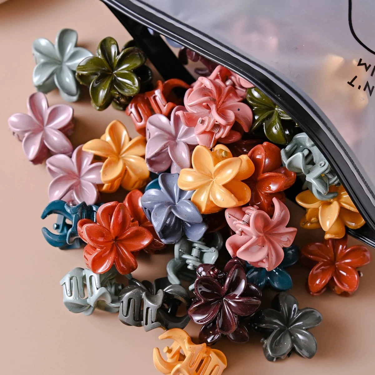 

50 шт., разноцветные когти для волос для девочек, аксессуары для волос, аксессуары для хвоста, детский маленький цветок, маленькие когти для волос, детские заколки