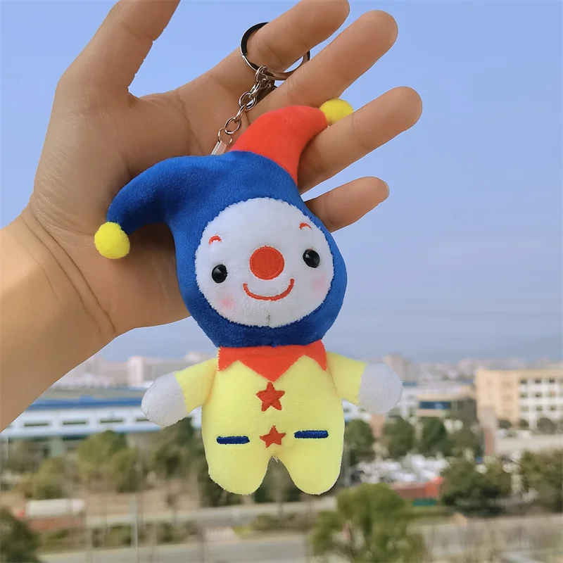 12cm Kreative Cartoon Schlüssel Kette Clown Circus Kawaii Plüsch Spielzeug Schlüssel Ring Zubehör Rucksack Tasche Auto Anhänger Weiche Angefüllte puppe