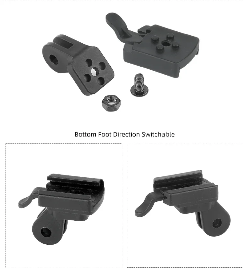 Scheinwerferhalter, anwendbar auf XOSS XL400 800, passend für GoPro Fußrichtung, umschaltbarer Fahrradlenker, Vorbau, Gabel, Helmhalterung – Detail 3