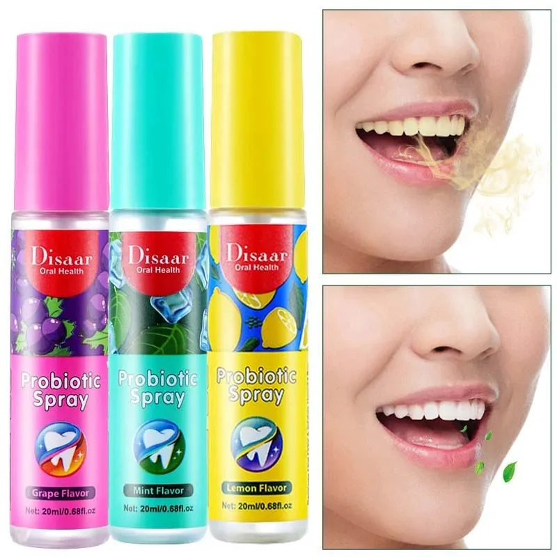 แบบพกพา Breath Freshener สเปรย์น้ําหอมปรับอากาศลบควันกลิ่น Bad Breath Oral Odor Treatment Fresh Breath Lasting Oral Care ยาสีฟันสูตรเกลือผสมฟลูออไรด์ผสานพลังสมุนไพรฟันขาวสะอาดลดกลิ่น