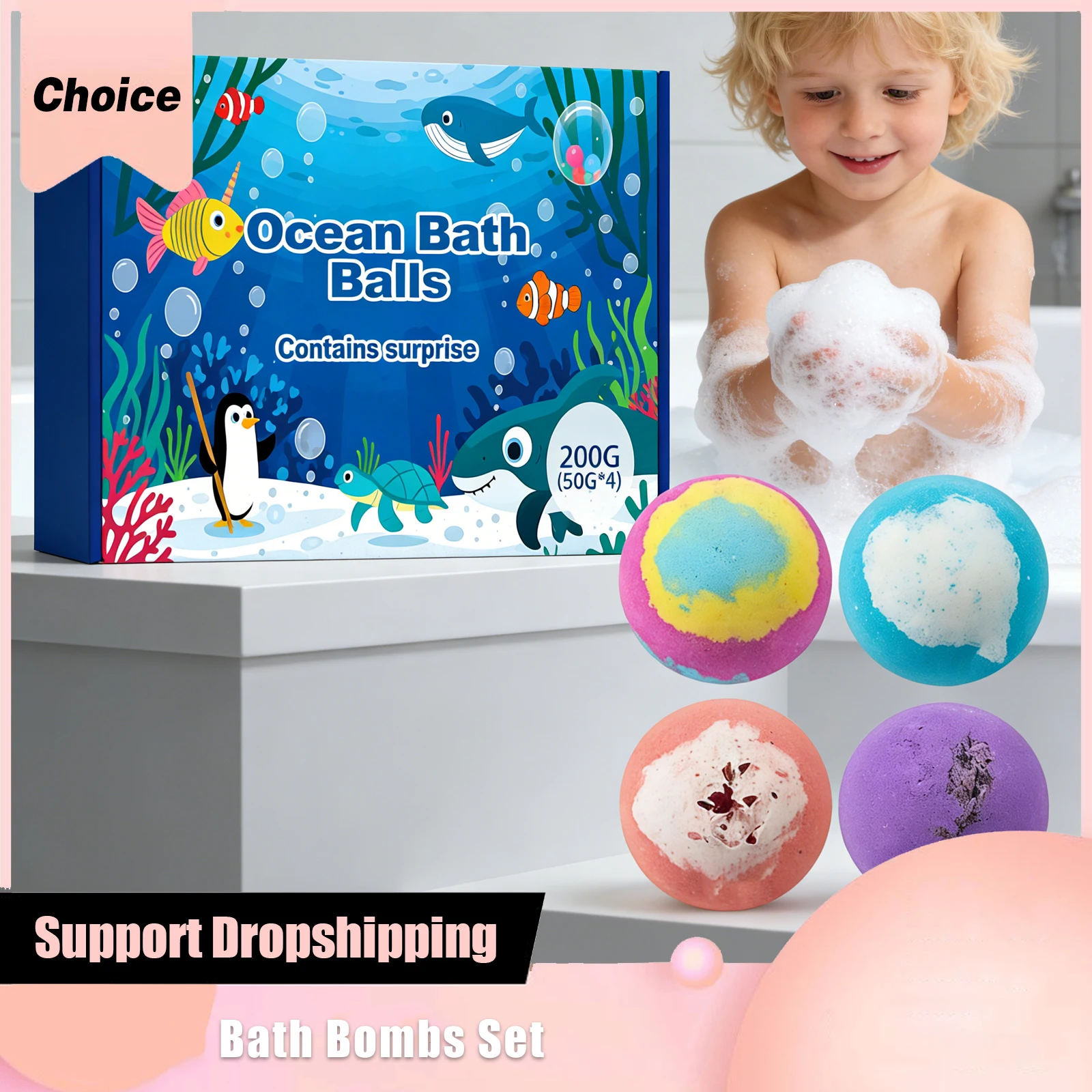 Organic Bath Bombs Exfoliating Remove Dead Skin Rich Foaming Moisturize Gentle Cleansing Relaxing Stress Sea Salt Bath Balls