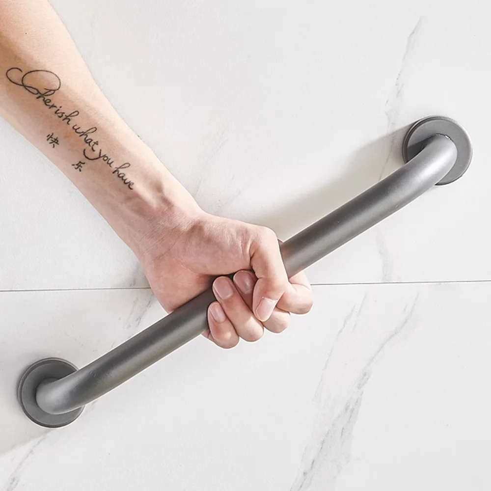 16 Inch Shower Grab Bar,Black Shower Handle,Bathroom Balance Bar,Safety Hand Rail Support Bar for Handicap Elderly Injury