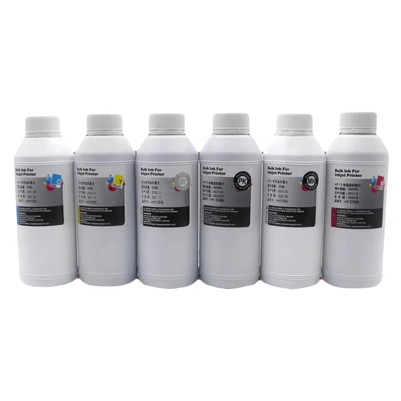 1000ML Dye Ink for HP 72 Ink Cartridge for HP Designjet T770 T790 T1120 T1200 T1300 T620 T610 T1100 T2300 Printer Dye Ink hp72