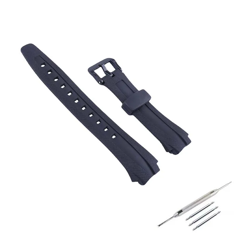 Watch Accessories 17mm Men\'s Resin TPU watch band Compatible for Casio AQ-160W AQ-163W watch strap women Special sport wristband