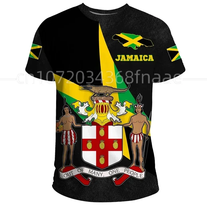 2024 Jamaica Lion Emblem Summer New Fashion 3D Print Tops Tee Tshirt Men Women Short Sleeve T Shirt Streetwear Style