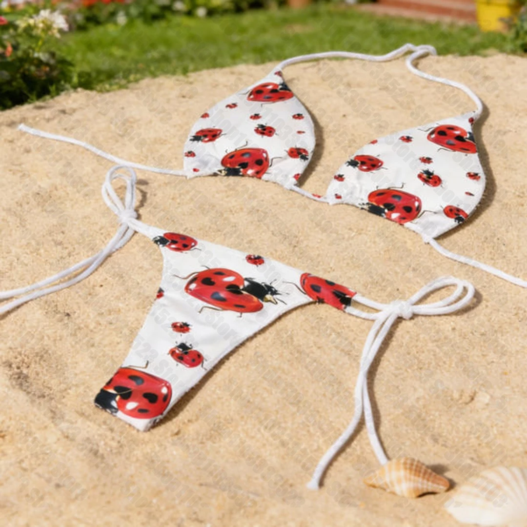 Bikini Sexy con Estampado Kawaii para Chicas, Estilo Gótico Urbano Harajuku, Conjunto de Bikini con Diseño Gráfico Vintage Punk, Bikini de Verano para Mujer, Estilo Años 2000