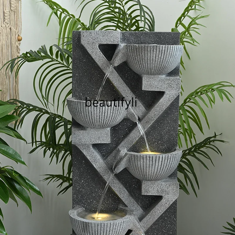 Ornamento di acqua corrente in stile europeo acqua circolante per attirare la ricchezza palla Feng Shui, casa moderna semplice e leggera di lusso6005