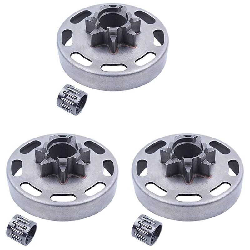 A03F 3Pcs 325inch 7T Sprocket Clutch Drum with Bearing Kit for 435 435E 440 440E Jonsered CS2240 - Metal, Chainsaw Part