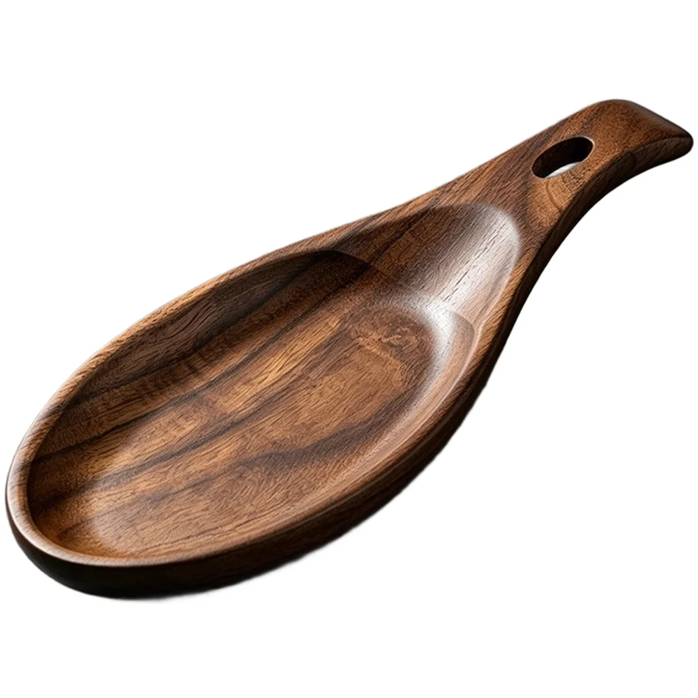 Natural Acacia Wood Spoon Holder Kitchen Utensil Organizer for Countertop with Spill Tray and Minimalist Style