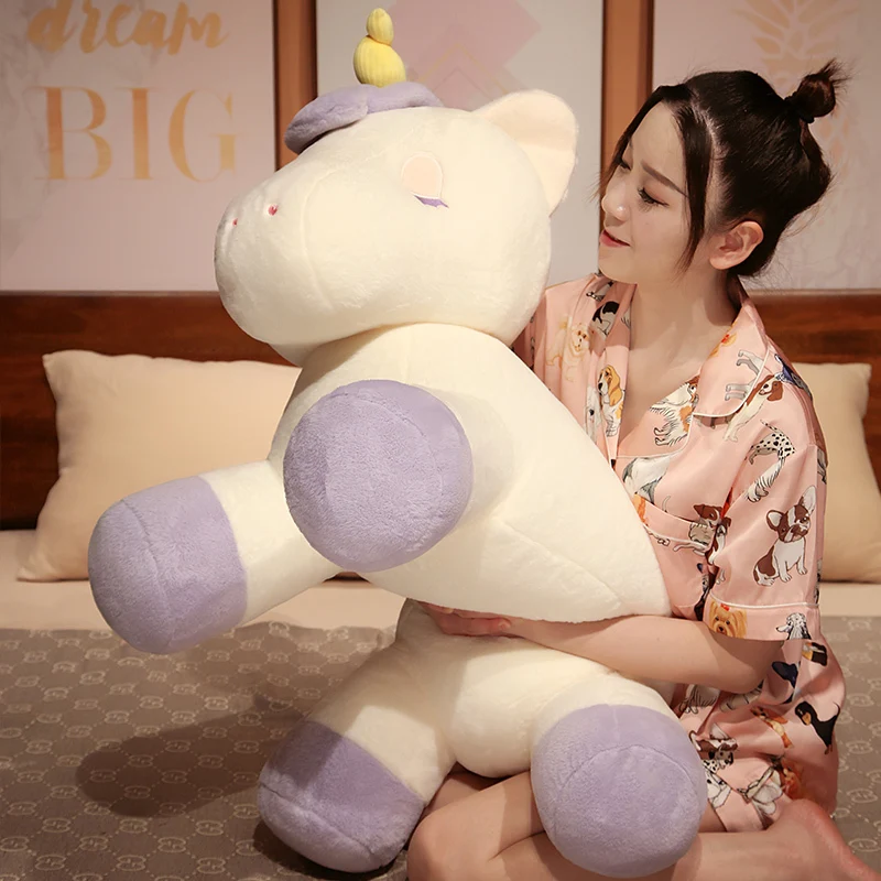 40-100cm Kawaii Lying Unicorn Plush Toy Soft Stuffed Unicorn Soft Dolls Animal Horse Toys Pillow Birthday Gifts