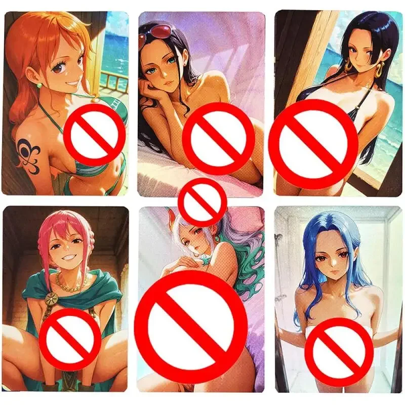 

6 шт./компл., цельный женский персонаж, Нами Нико Робин Боа Хэнкок, сделай сам, цветная флэш-карта, коллекция аниме-игр, карта в подарок