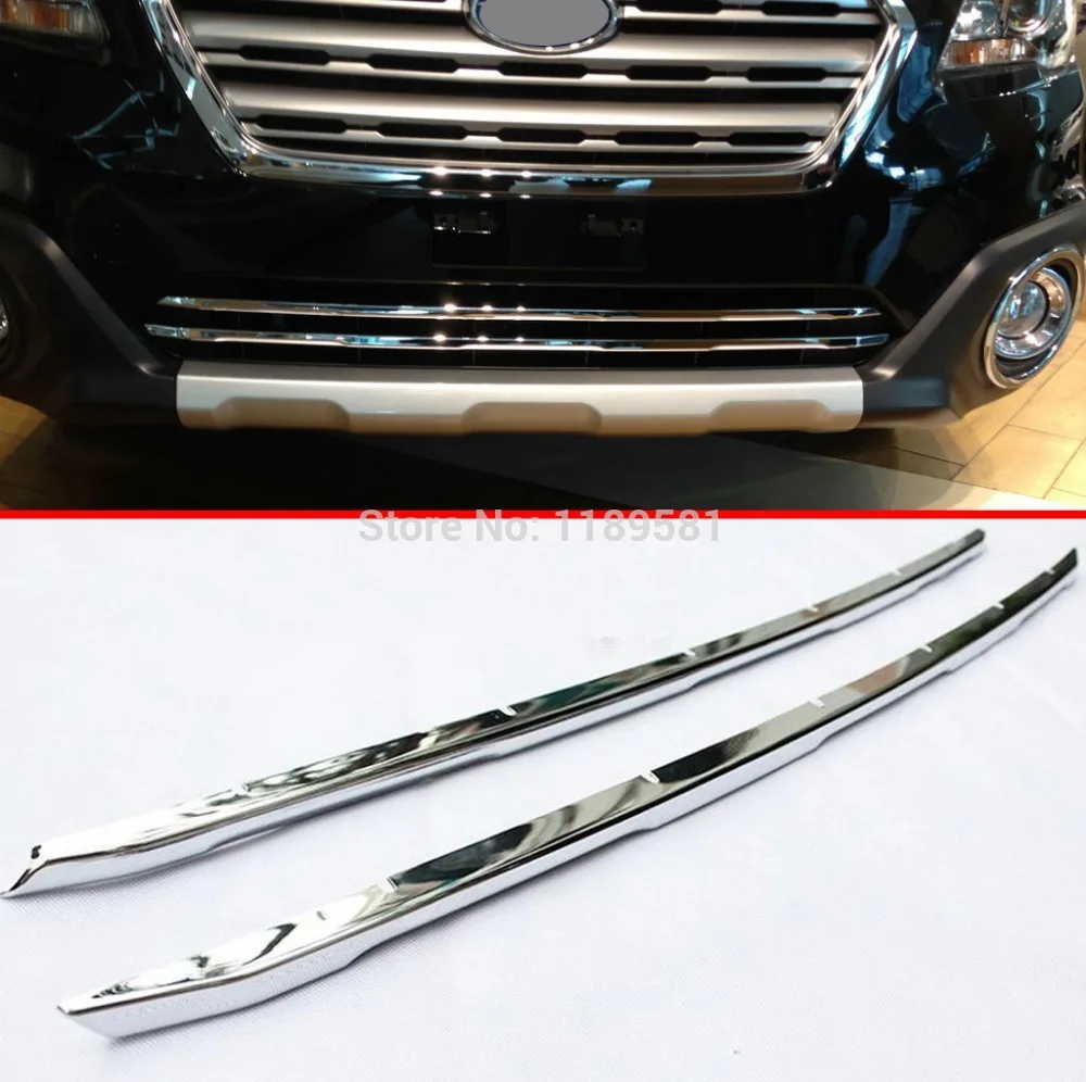 For Subaru Outback 2015 2016 2017 ABS Chrome Front Bumper Grille Trim Car Accessories Stickers