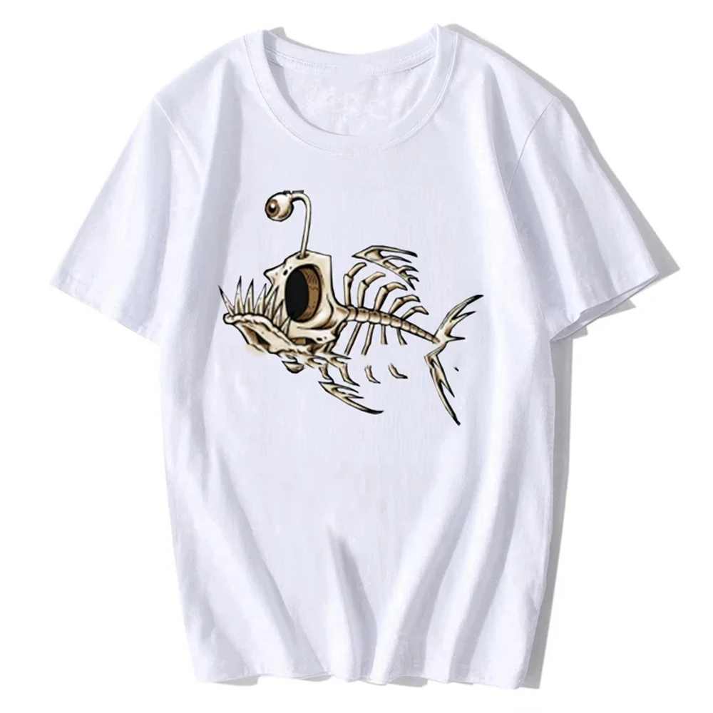 Bonefish Skull Deep Sea Fish Skeleton Funny Fisherman Angler T-Shirt Cotton O-Neck Short Sleeve Women T Shirt Oversize 61617