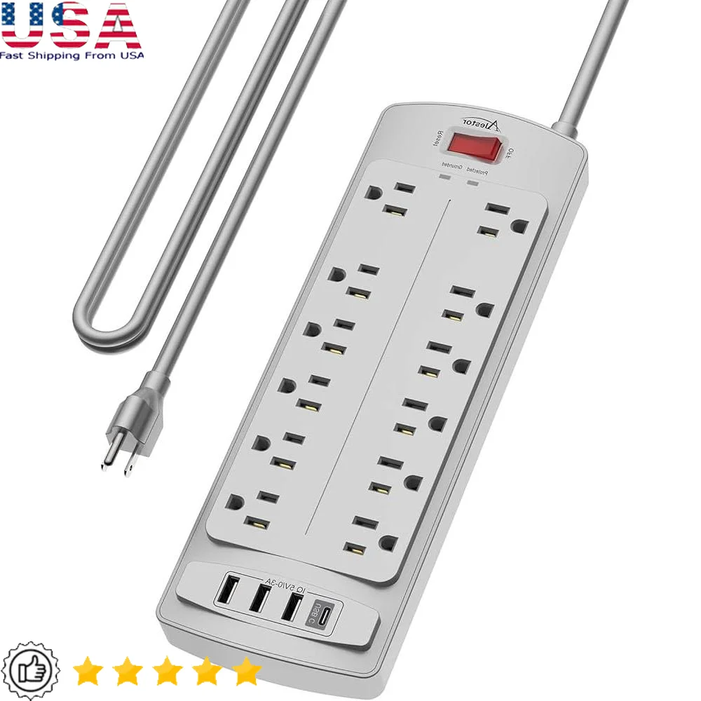 power-strip-surge-protector-12-outlets-4-usb-ports-10ft-extension-cord-2700-joules-overload-protection-etl-listed-heavy-duty