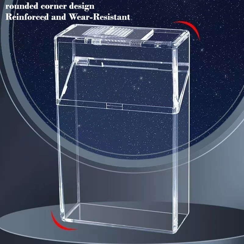Transparent Fashion Cigarette Case Hard Shell Cigarette Box Smoking Holder for Daily Use Portable Design Insertable Photo Slot