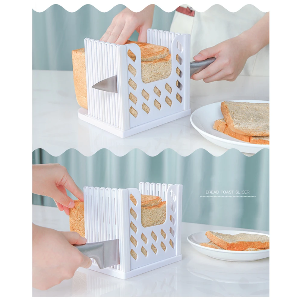 Plastic Bread Slicer Lightweight Safe Reliable Easy to Clean Long Lasting Kitchen Tool Slicing Board Catch Crumbs Keep