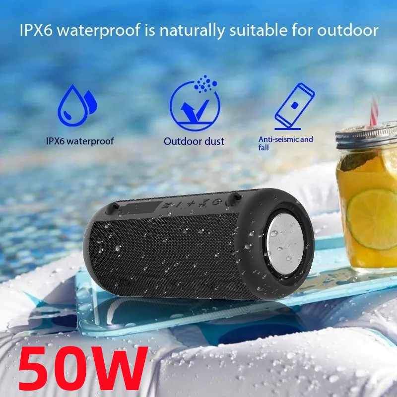 50W Portable Outdoor Stereo Sound Quality Bass Wireless Light High-power Music Player Caixa De Som Bluetooth Speaker Sound Box