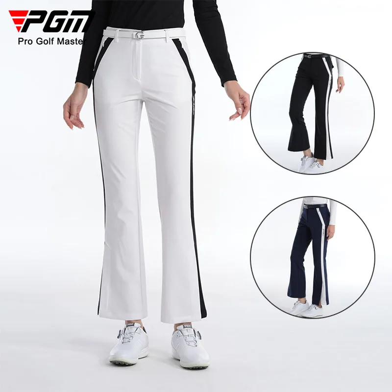 

PGM Autumn Women Slim Golf Pants Ladies High Waist Flared Trousers Lady Soft Split Sweatpants Fitness Golf Pant With Pockets