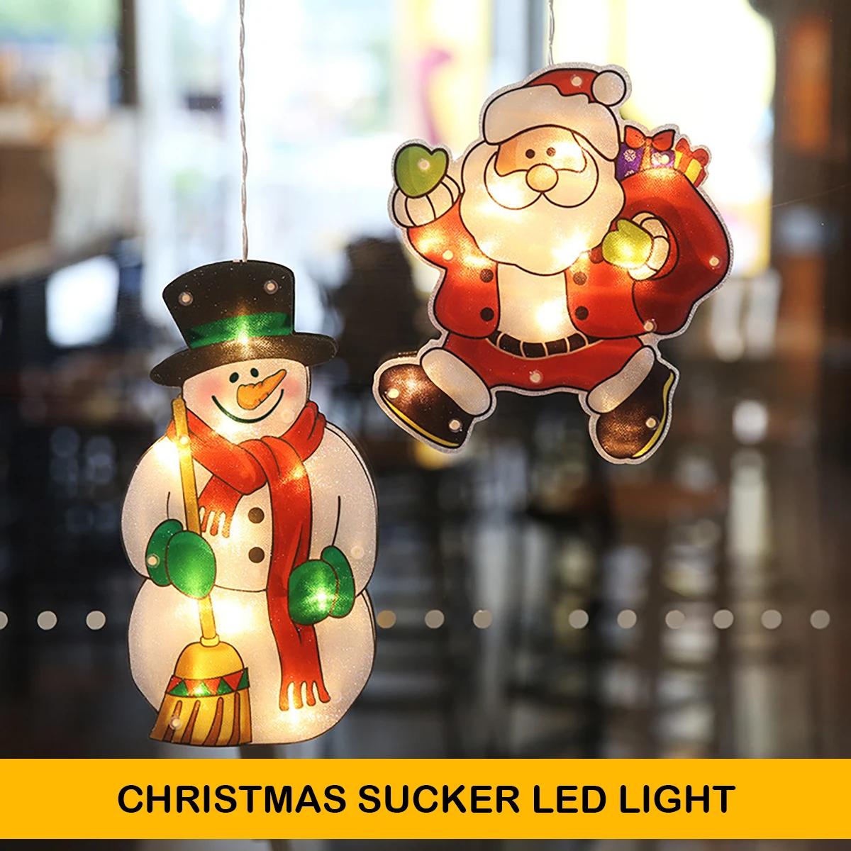 

23 Christmas Sucker LED Light Navidad Gift Santa Snowman Hanging Lamp for Holiday Window Home Decor