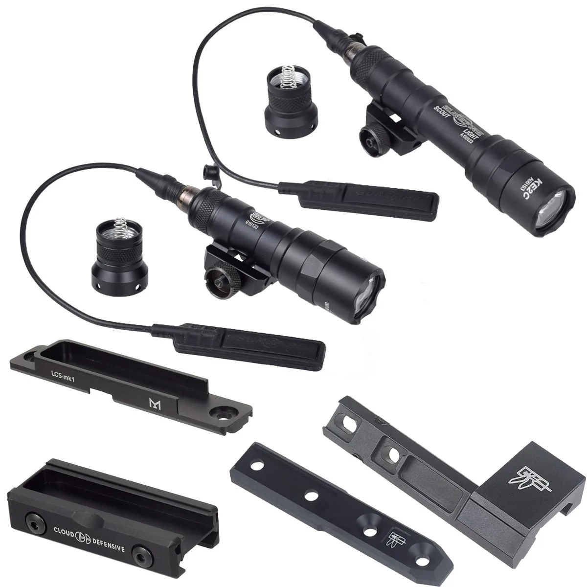 

Surefire M300A M300 M600 Tacitcl Flashlight Airsoft Scout Light Fit 20MM Rail With Thorntail Offset Adaptive Light Mount