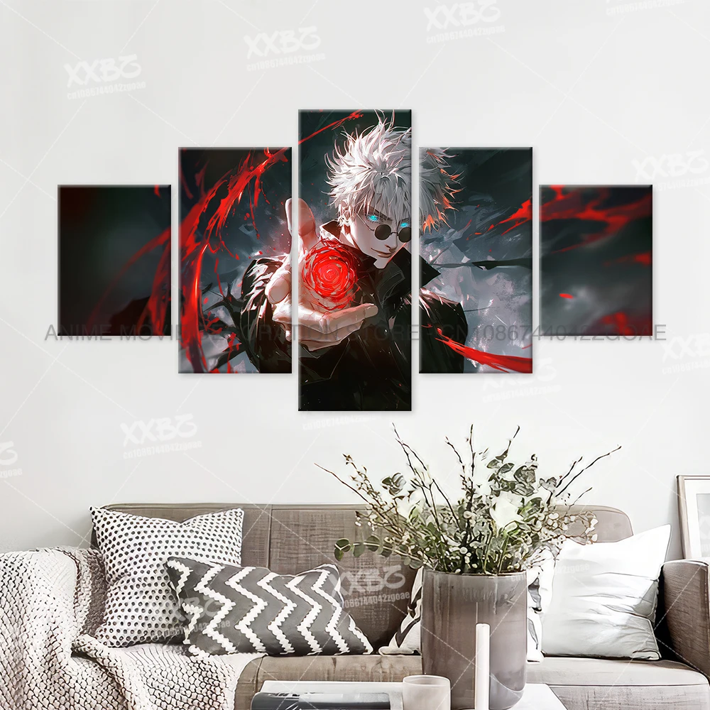 Anime Jujutsu Kaisen Charakter 5PCS Home Decor Leinwand Gemälde Bilder Wand Kunst Gedruckt Poster Kein Rahmen Kunstwerk Wohnzimmer – Detail 8