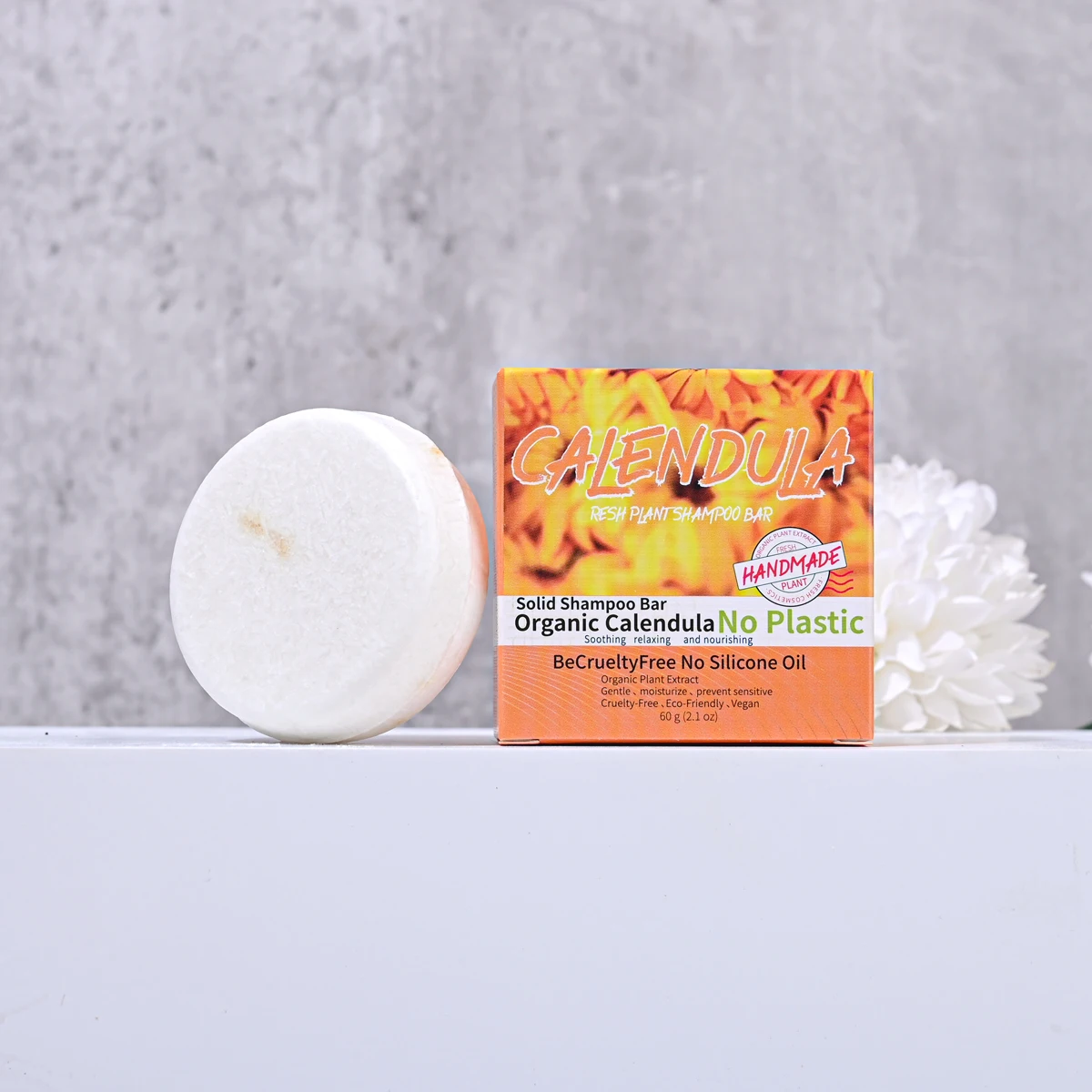 Calendula flower and plant essential oil shampoo soap handmade soap with rich aroma, oil control and moisturizing hair