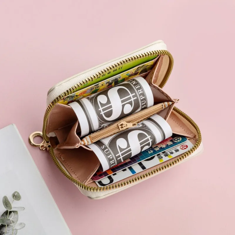 Cartera de dibujos animados Kawaii de Disney para estudiantes, hombres y mujeres, bolsa corta con cremallera, monedero, bolsa de identificación, embalaje de tarjetas, regalo de decoración