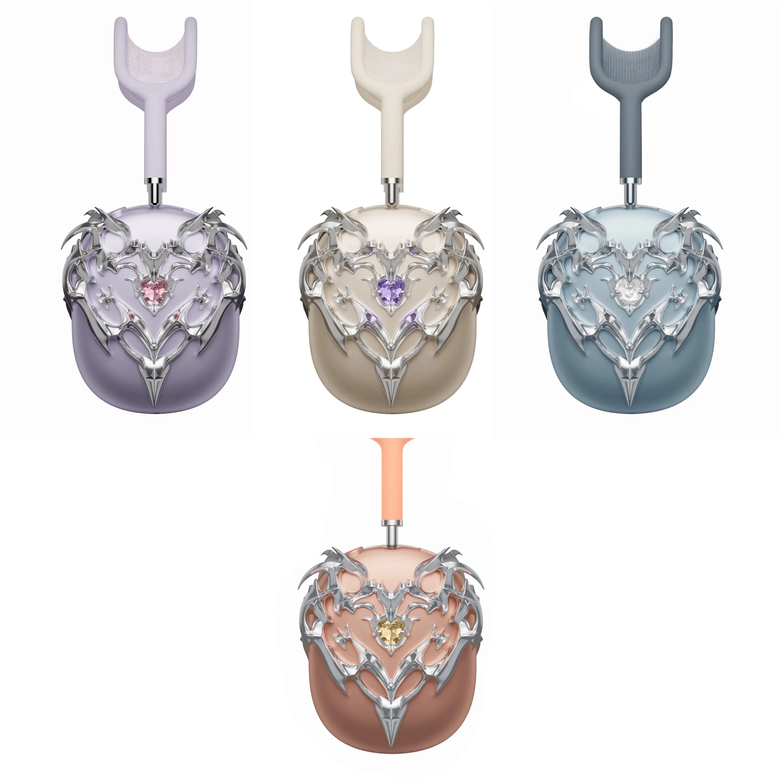 Diseño Original adecuado para funda para auriculares Airpods Max, funda protectora de espejo galvanizado con incrustaciones de amor